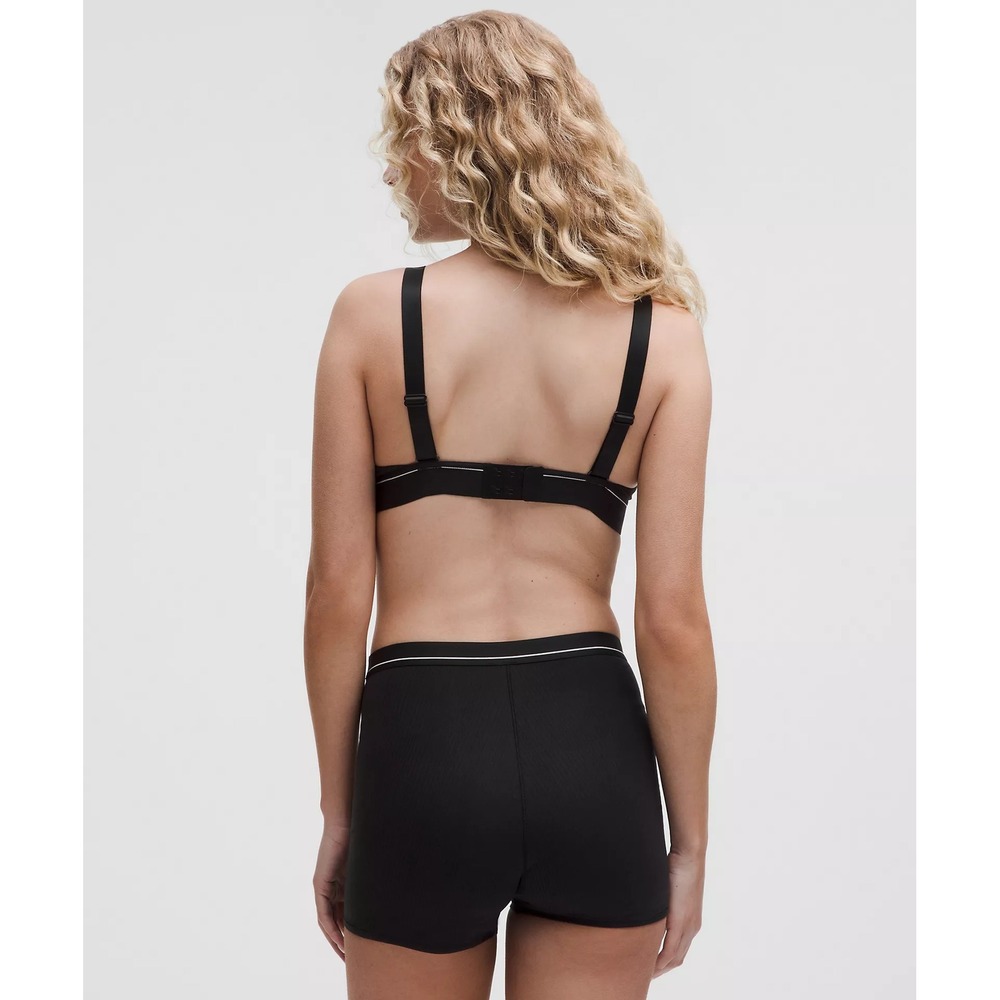 Lululemon-Stretch Cotton Ribbed Logo Bralette-Black - Picture 2 of 4